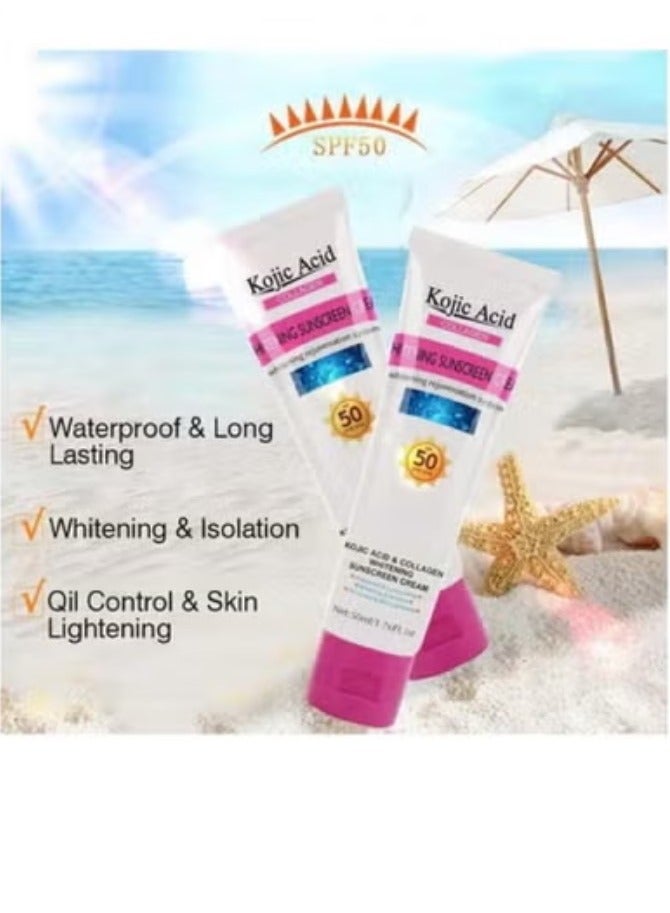 Kojic Acid & Collagen Whitening Sunscreen Cream 50 ml - Image 2